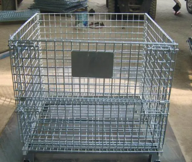 Wire Mesh Container Foldable Collapsible Steel Metal Wire Mesh Storage Cage Pallet Containers