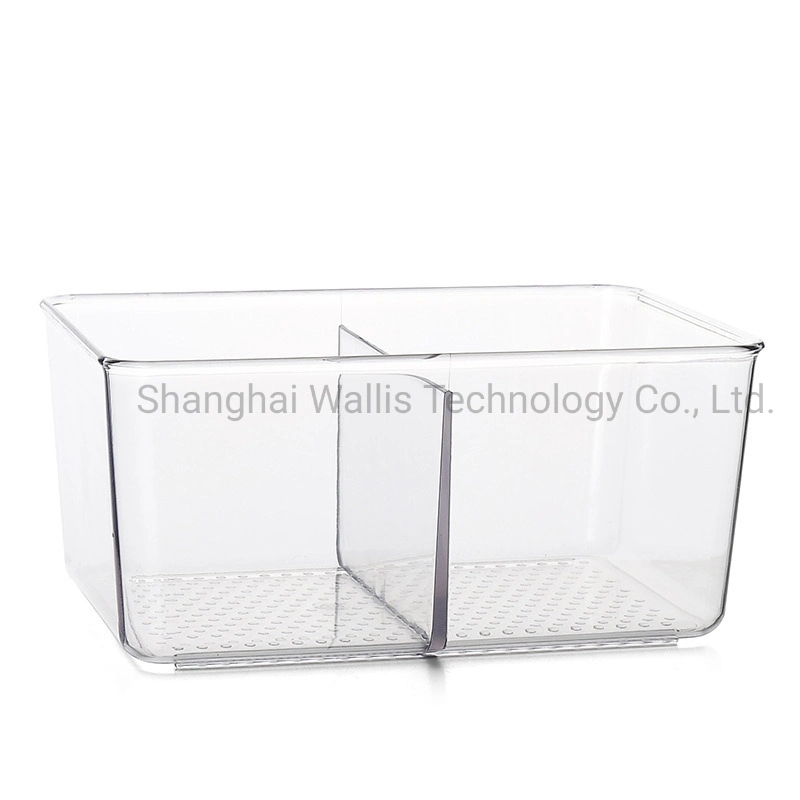 Acrylic Makeup Brush Holder Transparent Two-Cell Makeup Brush Display Holder Desktop Storage Pearl Eyebrow Pencil Storage Box