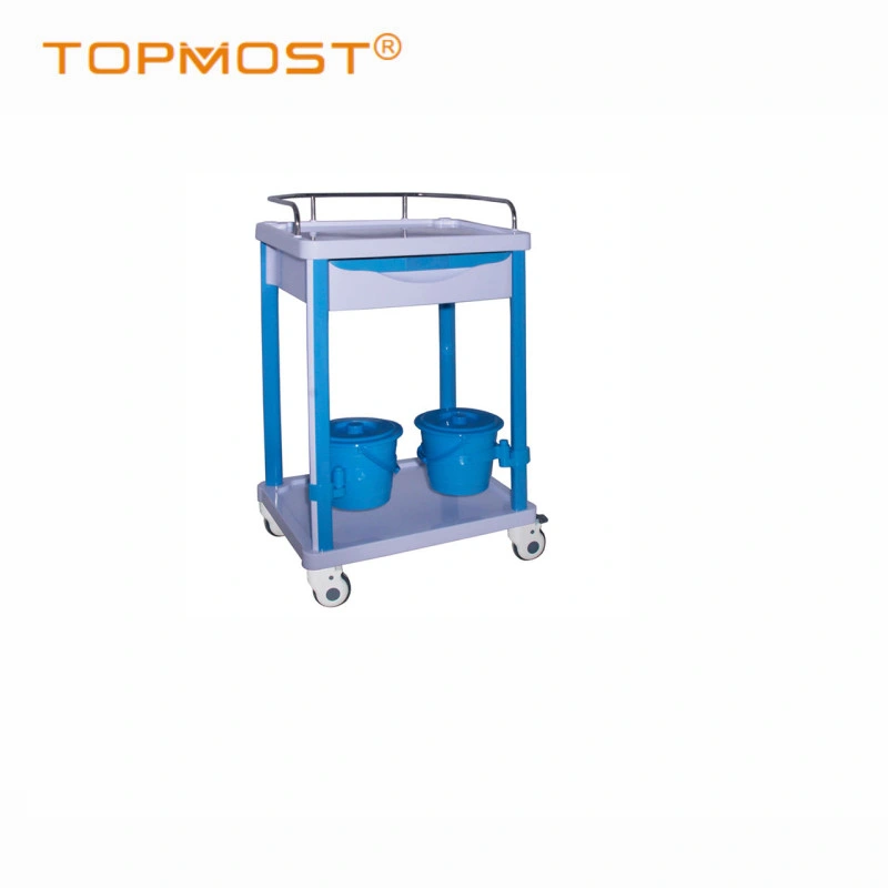 Steel-Plastic Trolley Medical Crash Cart Hospital Furniture Utility Nursing Trolley with Drawers