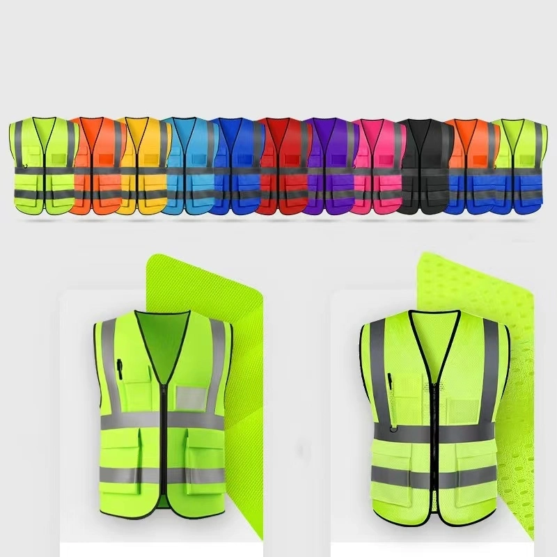 Gilet de sécurité en maille polyester haute visibilité à livraison rapide