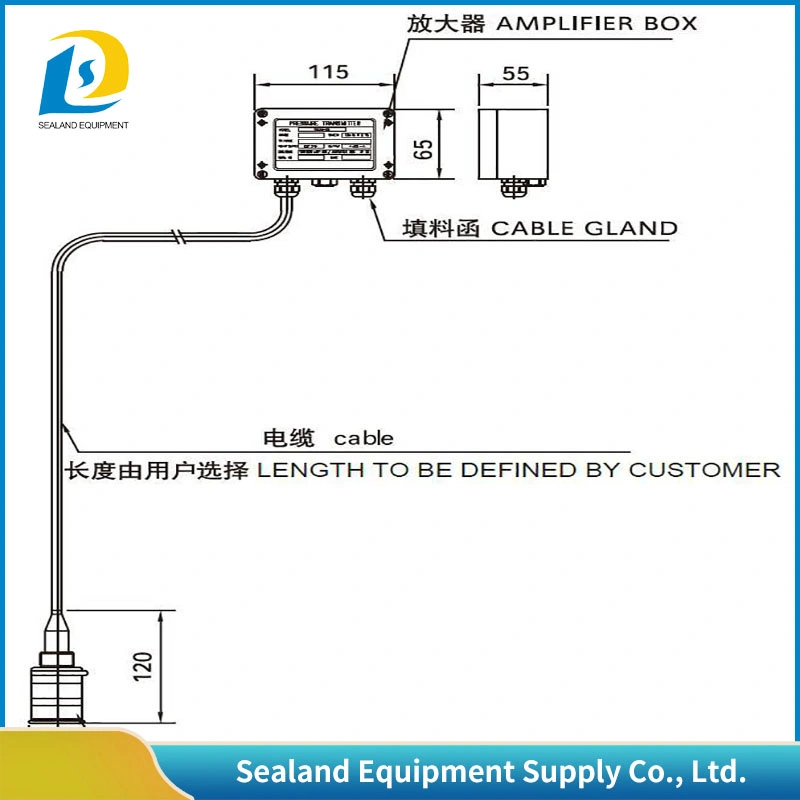 Indicador de nivel sumergible Transmisor Tipo de cable sensor de nivel hidrostático de bucle único Instrumento de medición y control Yszk-01L-C (-E)