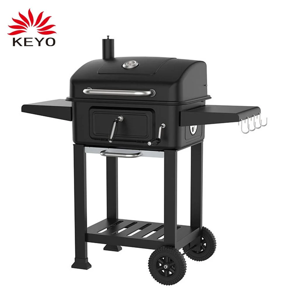Adjustable Height Smoker Garden Charcoal Barbecue Grill