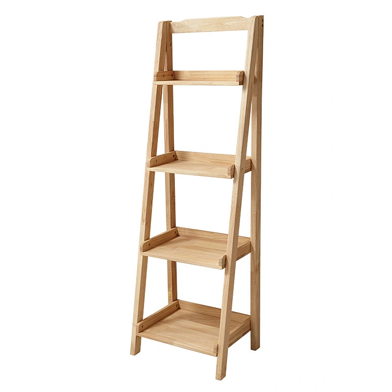 Multi-Purpose Solid Wood Shelf Wood Storage Rack Natural