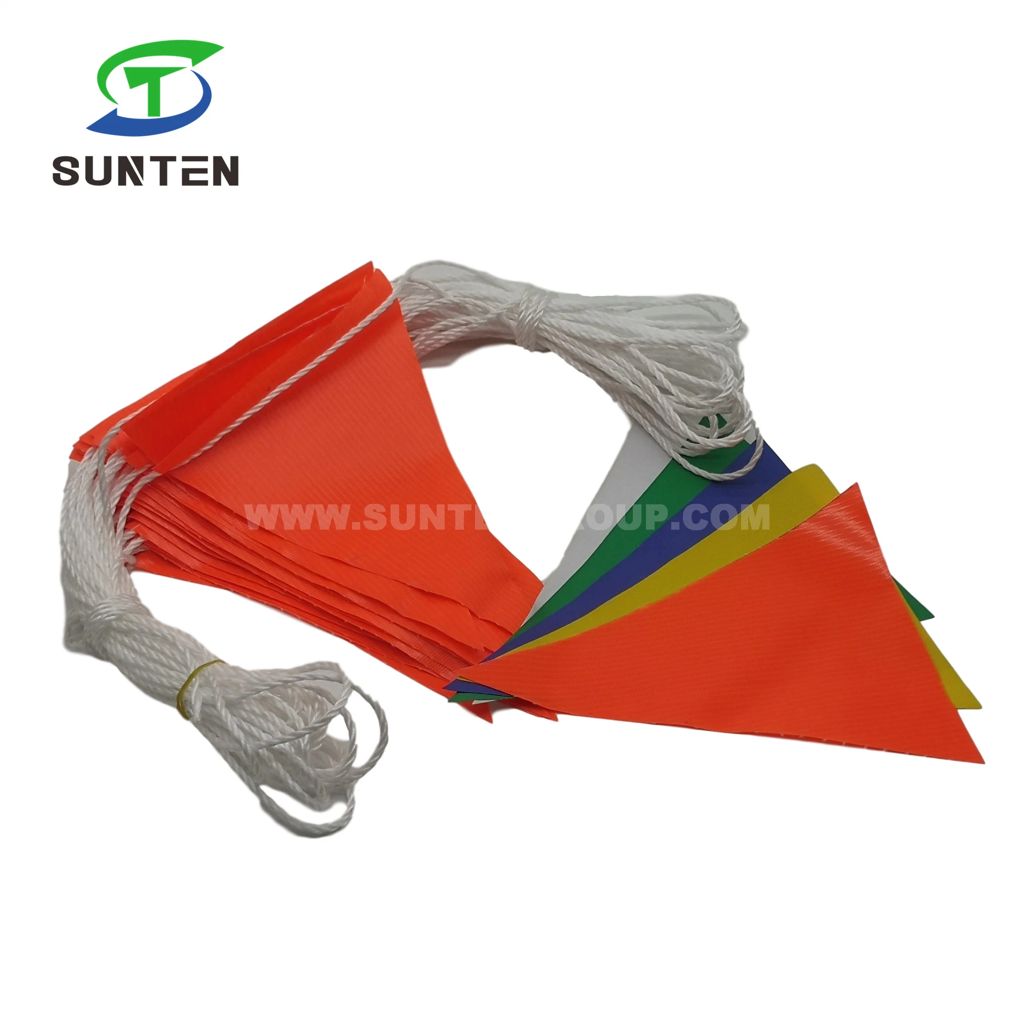 Hot Products/Street Safety Warning Anti-UV/Waterproof PVC/Polyester/Nylon Printing Reflective/Fluorescent Color Square/Triangle String Delineator