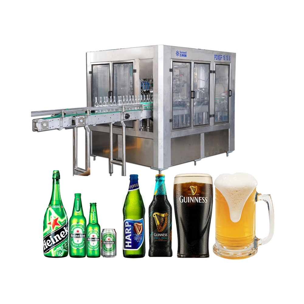 Sunswell Glass Bottle Soft Drink Filling Line Full Automatic Plastic Glass Bottle Orange Juice Filling Packing Processing Machine