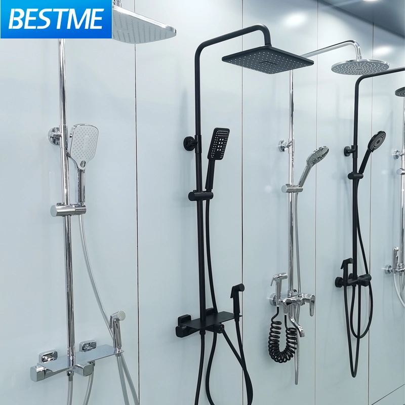 Bestme Brand 2023 New Design Wall Mounted Brass Chrome and Black Health Sprayer Gun 4 Functional Shower Faucet (TBF-006)