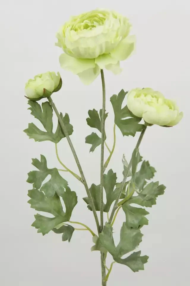 Hot Sale Wedding Silk Flower 3 Heads Ranunculus Stem Artificial Flower Tea Roses for Home Wedding Centerpiece Decoration