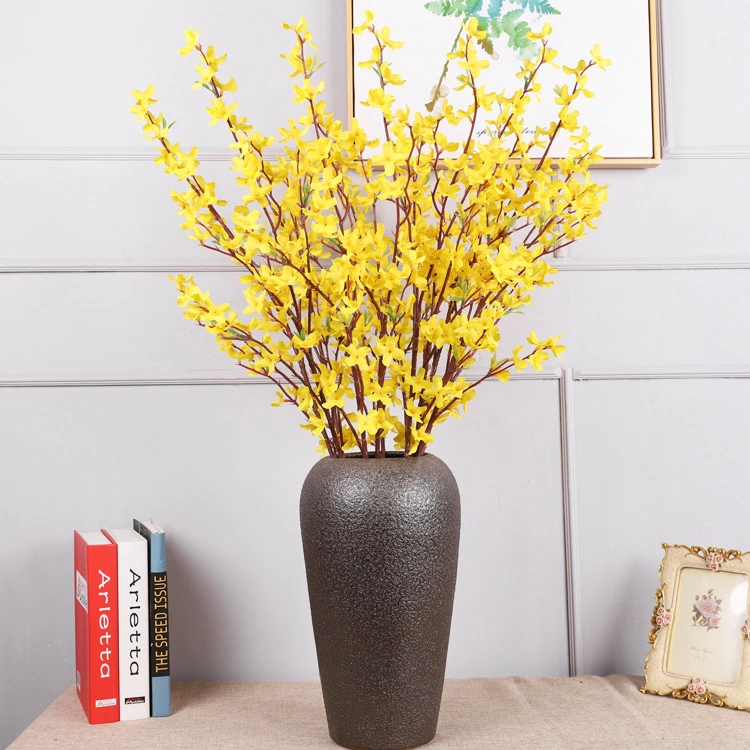 Single Stem Jasminum Flower Artificial Yellow Flower Arrangement for Decoration