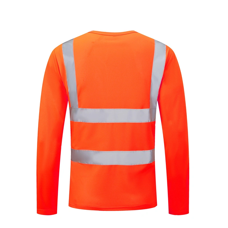 Vente en gros Orange couleur vêtements réfléchissants Personnalisez le logo haute visibilité Polo de sécurité T-shirt lumineux réfléchissant