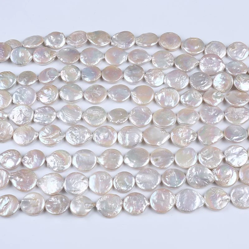 19-20mm Big Size Coin Pearl Natural Freshwater Pearl Strand