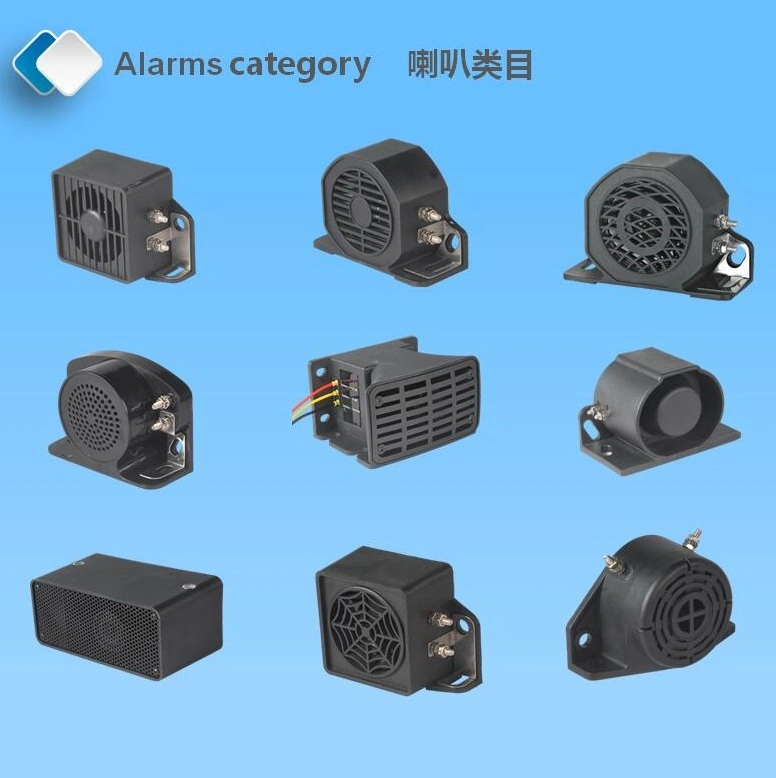 DC12-80V Adjustable 87 ~ 112 dB Car Reversing Alarm, Back up Horn 3 Sounds Buzzer for Heavy Duty Commercial Vehicle IP 67