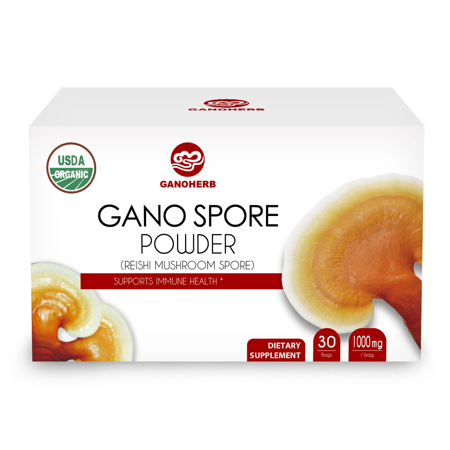 Ganoderma orgánico 100% de polvo de esporas de esporas de hongos Reishi