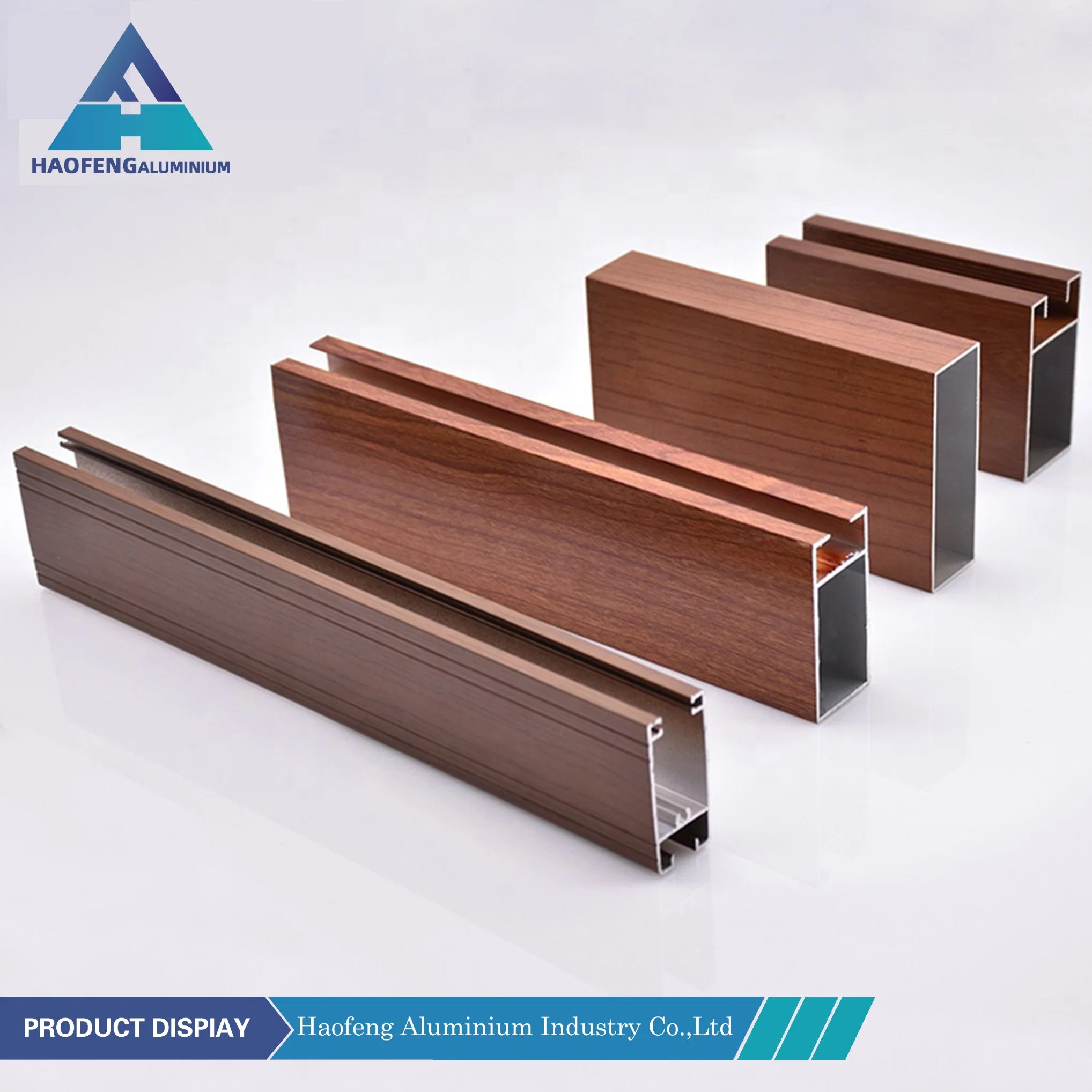 Wooden Color Extrusion Profile Square Shape Hardness Aluminum Alloy