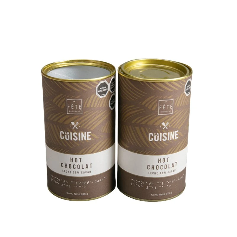 Customized Sealed Moisture-Proof Food Grade Coffee Paper Can Tube Packaging Box with Tin Composite Lid for Storage Packing