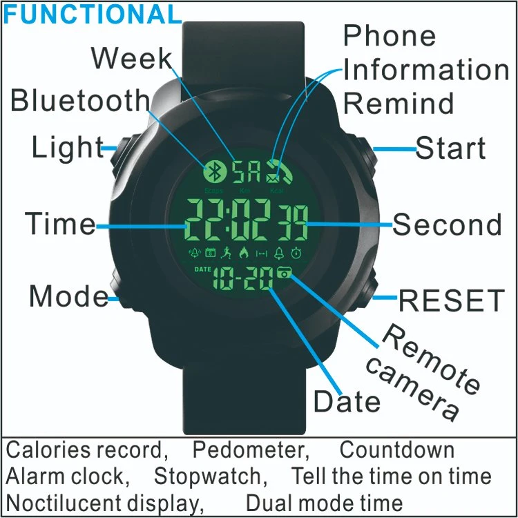 Android/Ios hombres Digital China Mayorista de relojes inteligentes Smart Salud Tracker impermeable reloj de pulsera