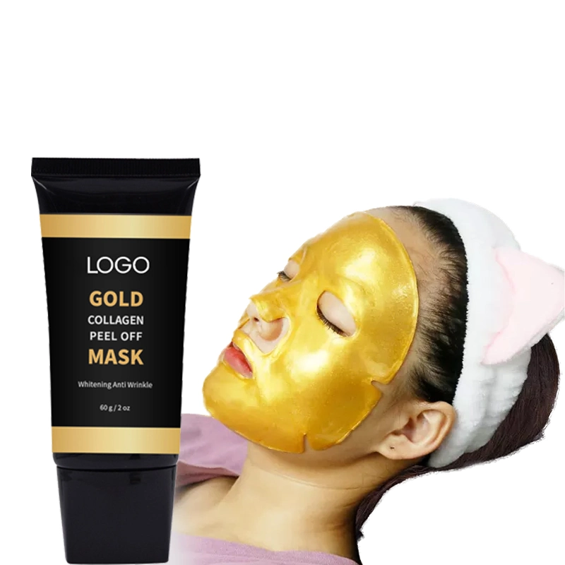 Étiquette privée naturel de l'anti-âge Peel off face hydrogel 24K Masque doré OEM