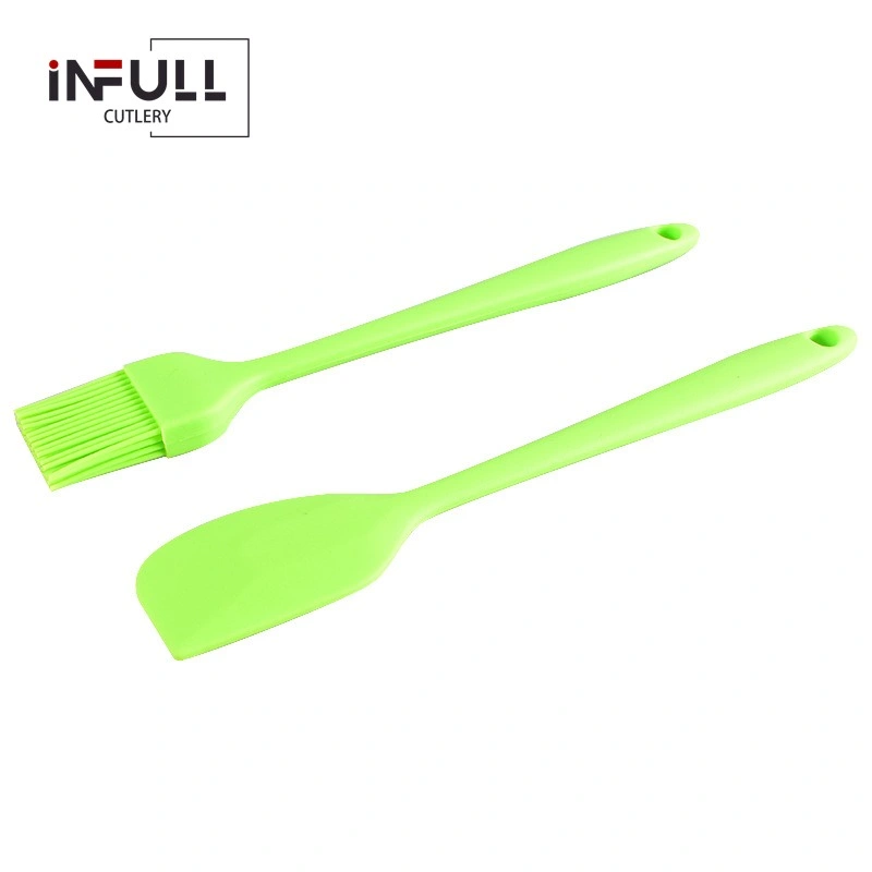 2-PCS All-in 1 Set Silicone Spatula Brush Baking Tool