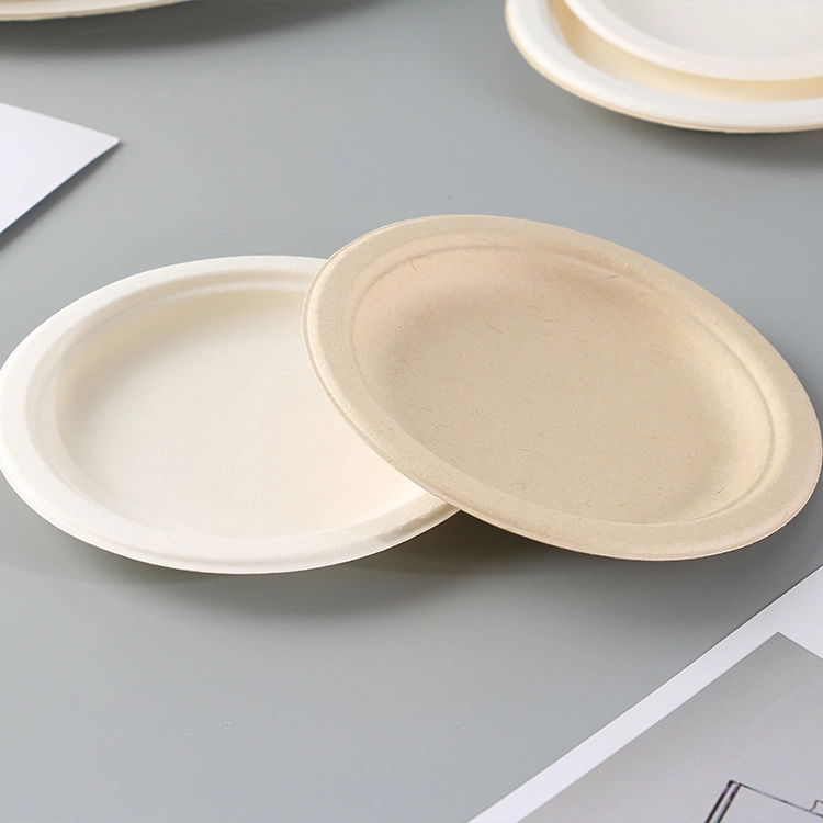 6 6.75 7 8.75 9 10 Inch Biodegradable Compostable Disposable Sugarcane Bagasse Plate