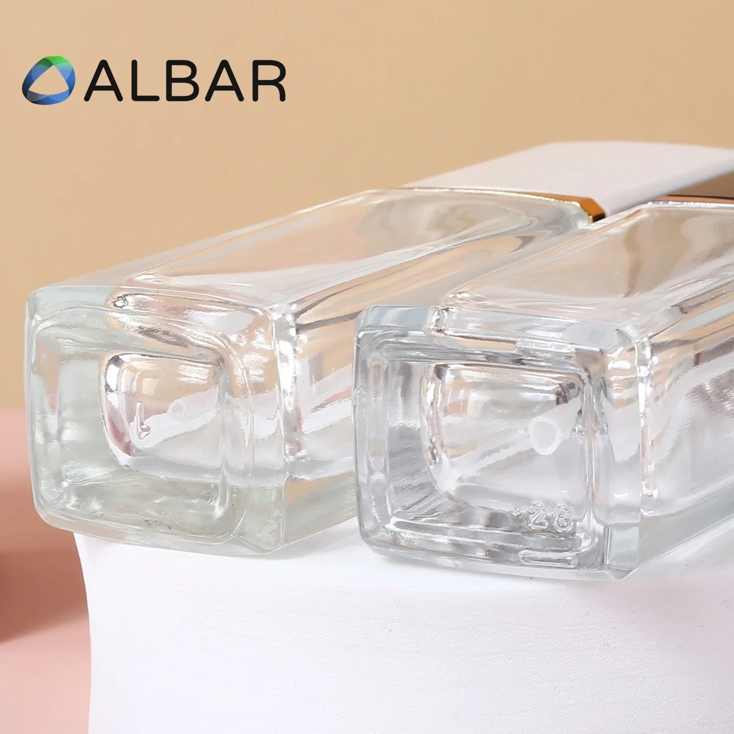 20ml 30ml Clear and Frosted Customize Makeups Foundation Crystal Glass Perfume Cosmetics Bottle with Press Pump or Spray in Rectangular Square Shape Portable