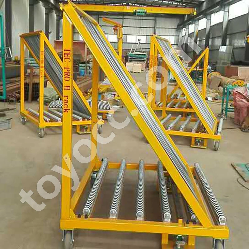 Top Quality Transportation and Storage Installation Glass Trolley Display Customised Exhibition Stand Architetural Metal Harp Rack