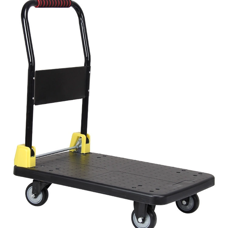 Plastic Folding Trolley Warehouse Pulling Light Handling Four-Wheel Household Trolley