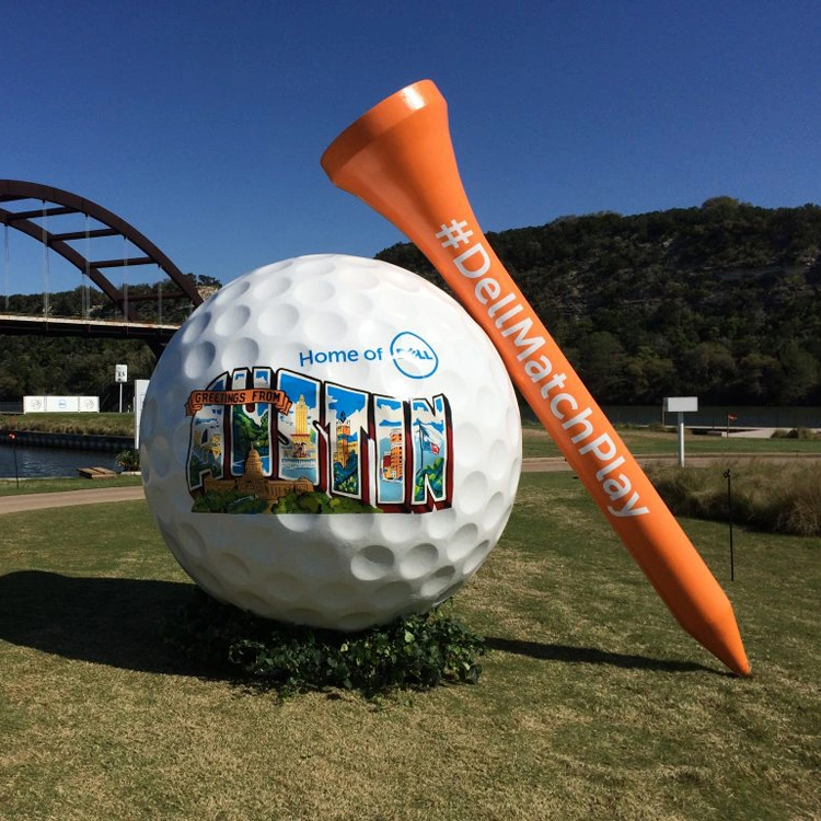 Park Dekoration Kundenspezifische Größe Fiberglas Dekorative Golf Ball Skulptur