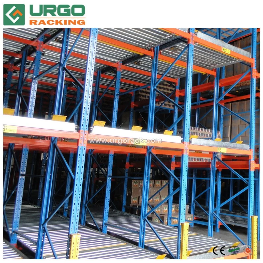 Steel Roller Warehouse Gravity Slide Storage Rack for Pallet Flow