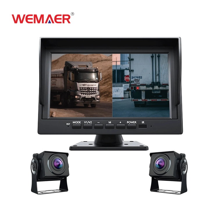 Wemaer OEM Auto Electronics Front Rear 2 Way Car Camera Parking Monitor 7 Inch Screen Car Monitor with Driving Record