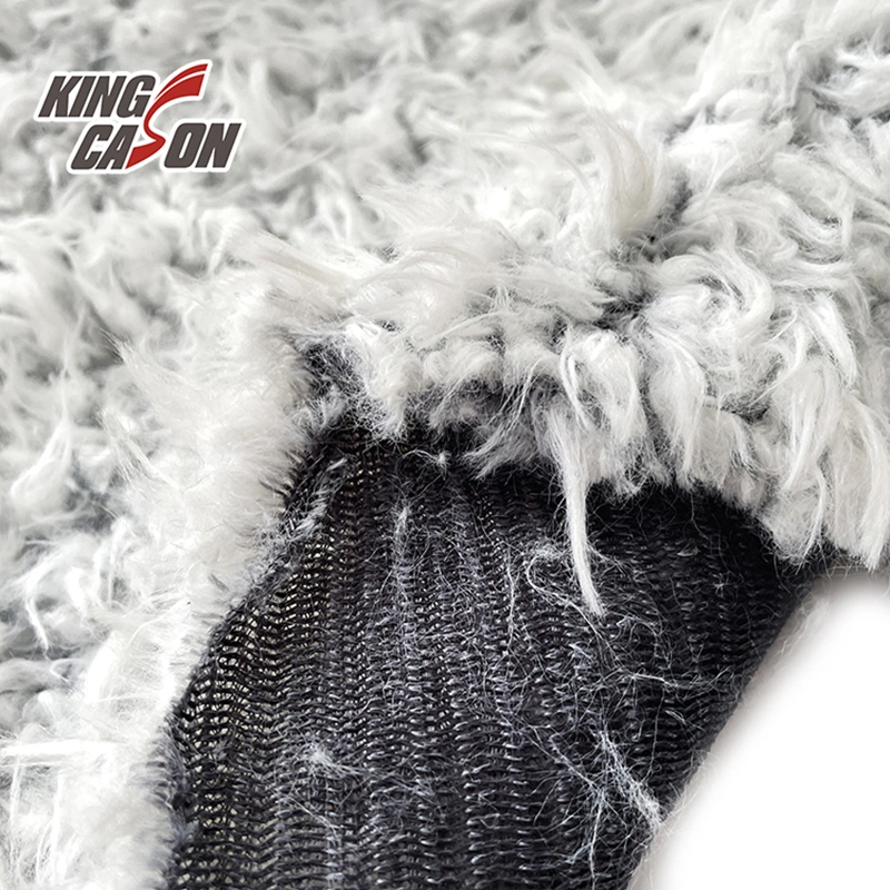 Kingcason New Design Plain Long Pile Plush Fleece Fabric