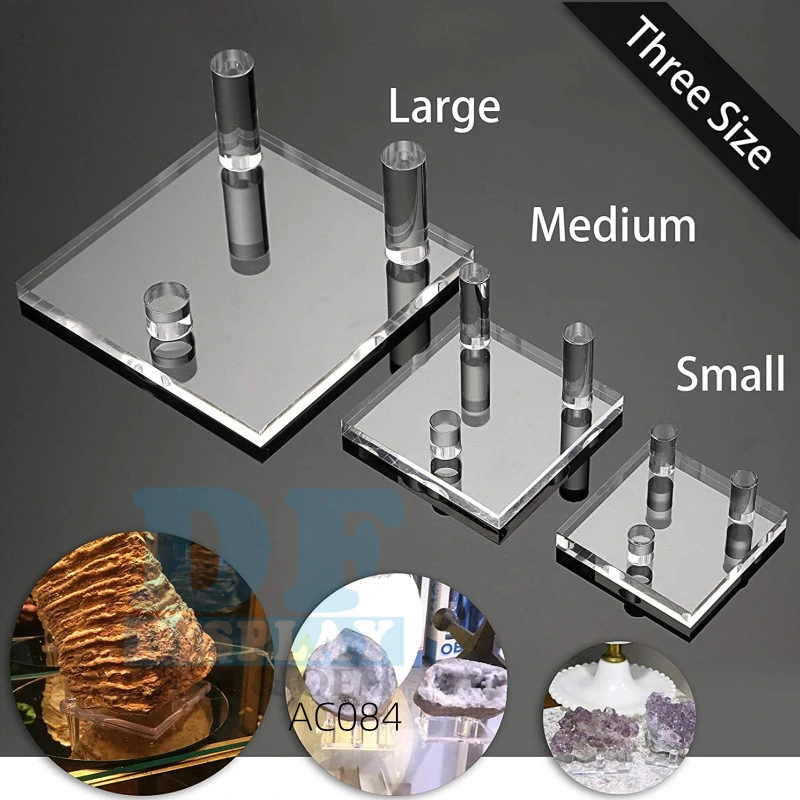 Triángulo de acrílico transparente de plástico - titular de la pantalla de visualización de Baloncesto representa Geodes Caballete de mineral de roca de coral fósil Ágata coleccionables pequeños pedestales de pantalla