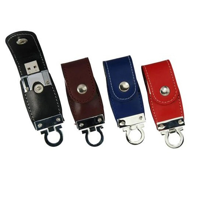 Leather USB Flash Drive USB Memory with Printing Logo or Hotstamping Logo on Leather Part