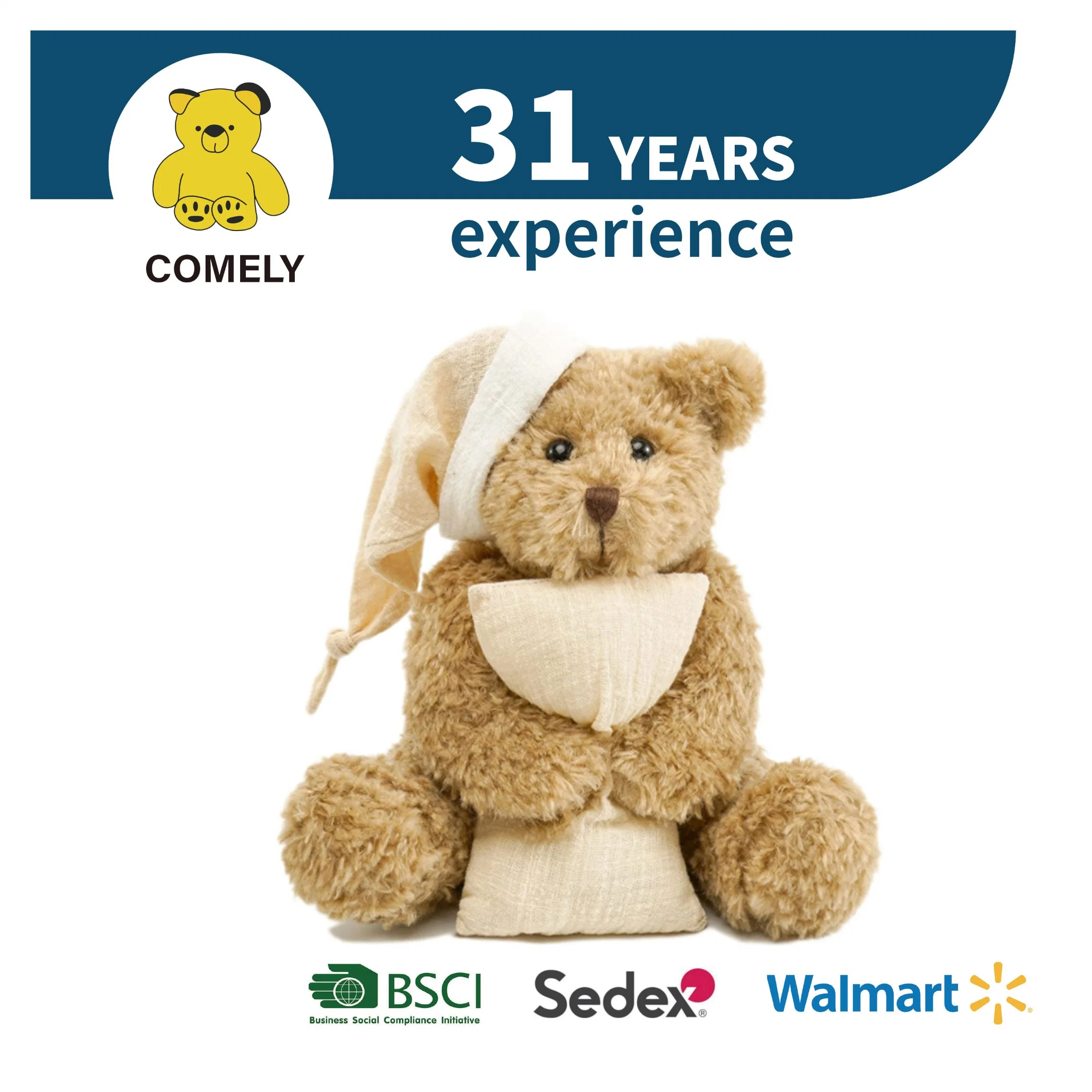 Eco Hot Selling Custom Amusement Park Teddy Bear Plush Doll Children Baby Toys Stuffed Soft Toys BSCI Sedex ISO9001