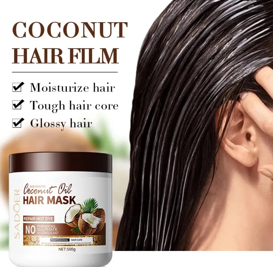 Wholesale/Supplier Nourishing Coconut Oil Keratin Moisture Repair Bifurcate Professional Hair Mask Private Label