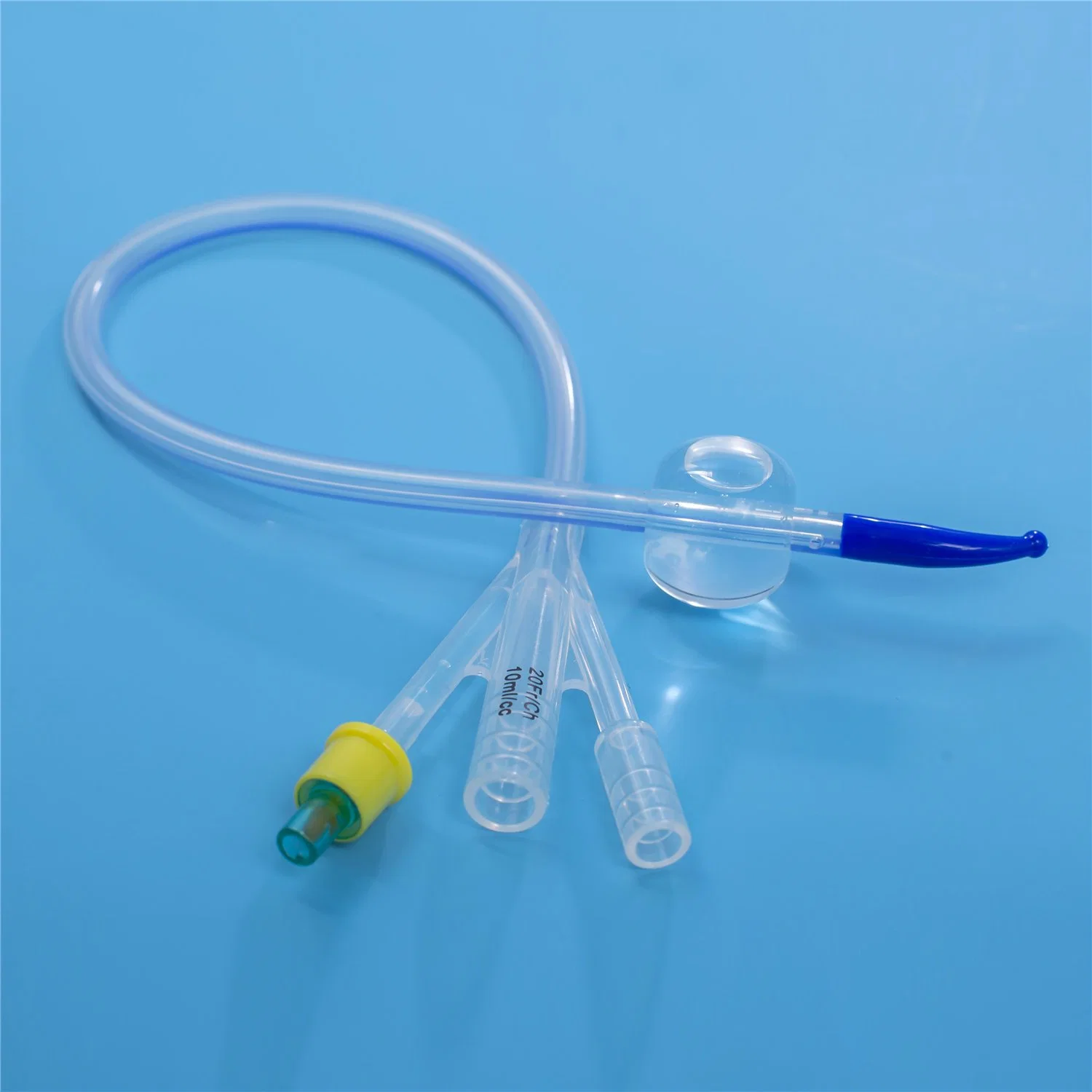 Integrated Balloon Silicone Foley Catheter with Tiemann Tip, Open Tip, Round Tip, 2 Way, 3 Way Uretheral or Suprapubic Use Factory