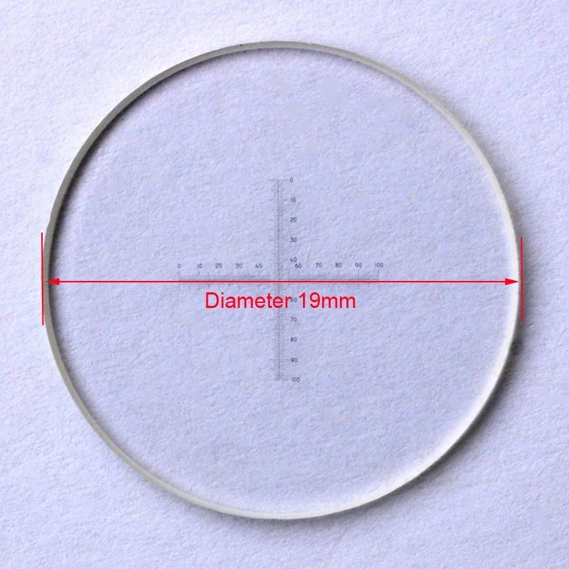 Le verre optique C1 - C7 Microscope réticule de ligne de la croix d'Oculaire Micromètre Graticula oculaire Dia d'étalonnage de la grille de mesure