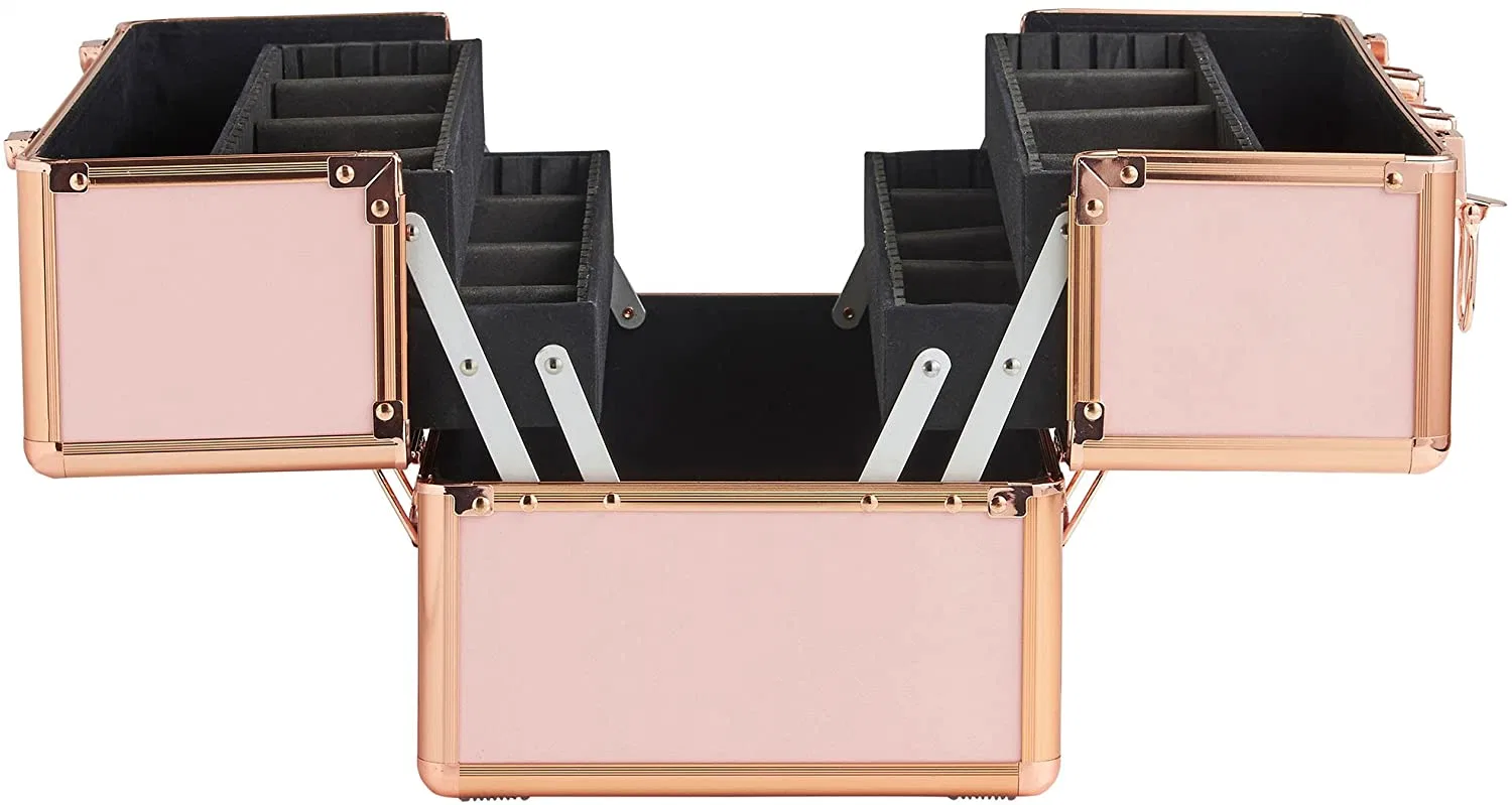 Professional Aluminum Make up Train Case Beauty Box Vanity Large Cosmetic Case