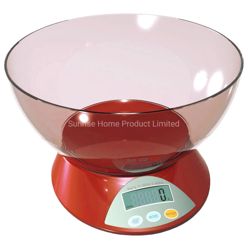 Best-Selling Electronic Digital Kitchen Scale with Transparent Plastic Bowl (SKE001)