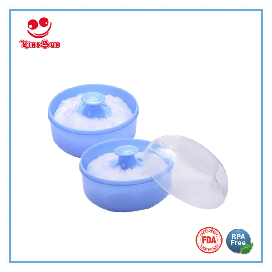 BPA Free Plastic Baby Powder Puff Cosmetics Box