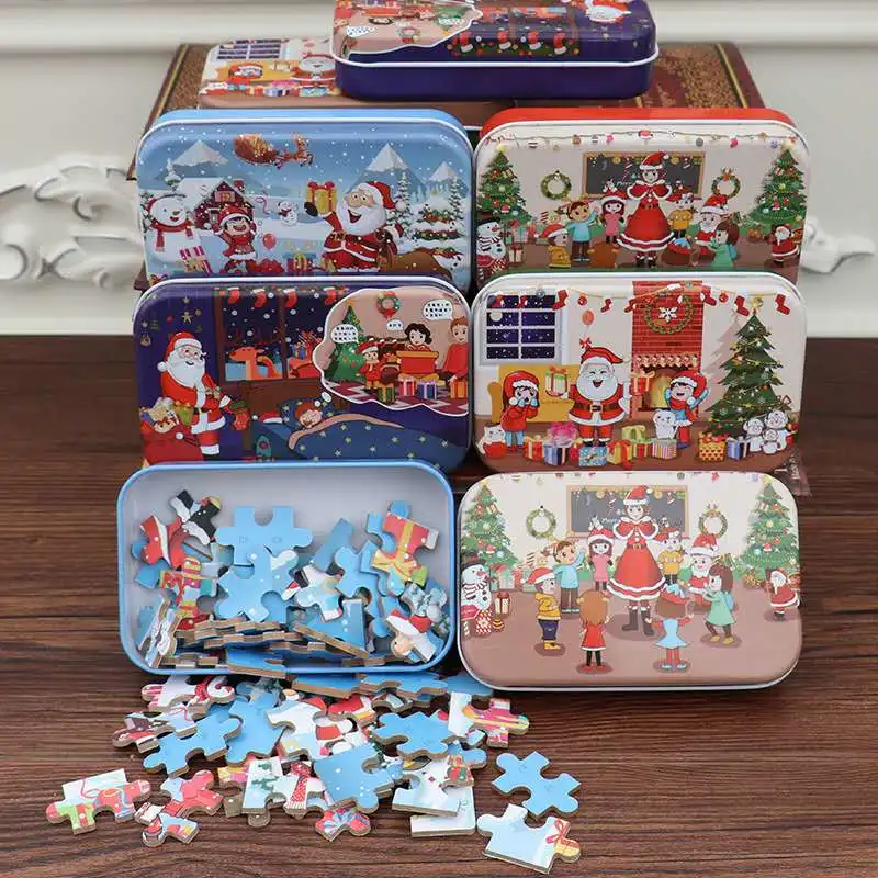 Noël Père Noël Puzzle en bois jouet éducatif maternelle cadeaux pour enfants