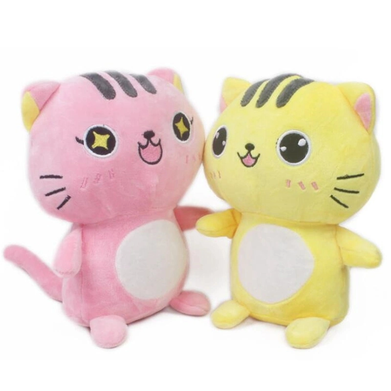 New Custom Lovely Plush Doll Embroidered Soft Cat Toy