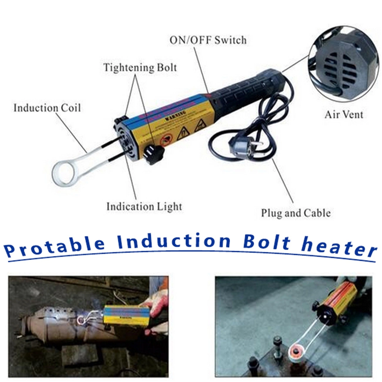 1000W 110V Hand Held Automotive Flameless Heater for Rusty Screw Removing with 8 Coils and Box