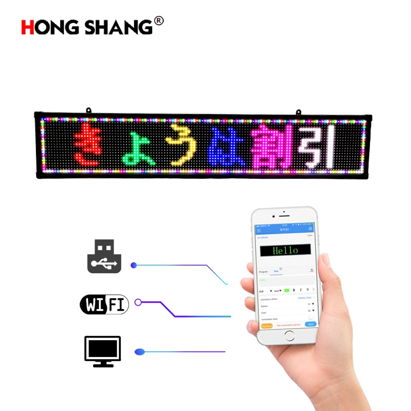 P10 Semi-Outdoor LED Display, WiFi to Send Text, Full Color Mobile Advertising Content Display