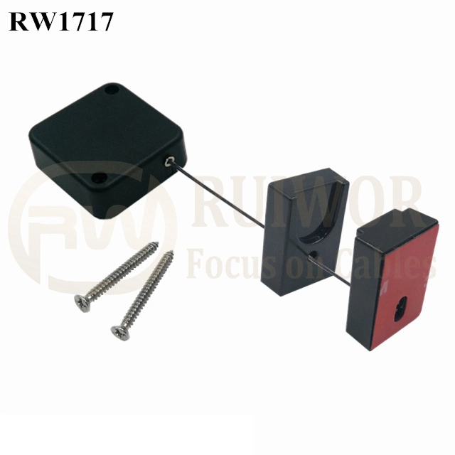 RW1717 Square Tether de segurança mais grampos magnéticos suporte de cabo para monitor de retalho de Segurança de telefone celular