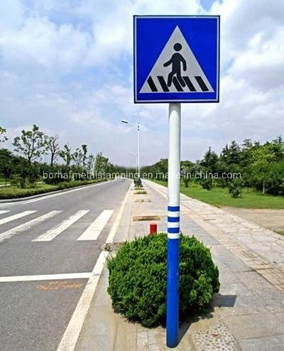 Galvanized Traffic Sign Signal Lamp Pole Sign Post U Channel, Round and Square for Supporting Guidance Sign for Concrete Installation