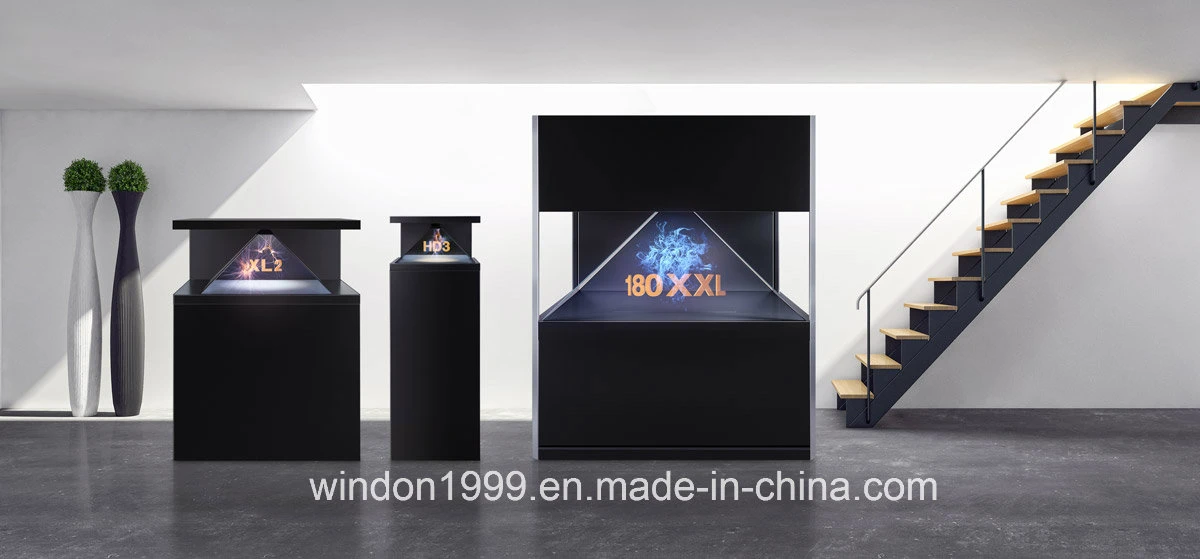 270 Degreee 3D Hologram display Showcase Holobox Holographic Pyramid Advertising Equipment