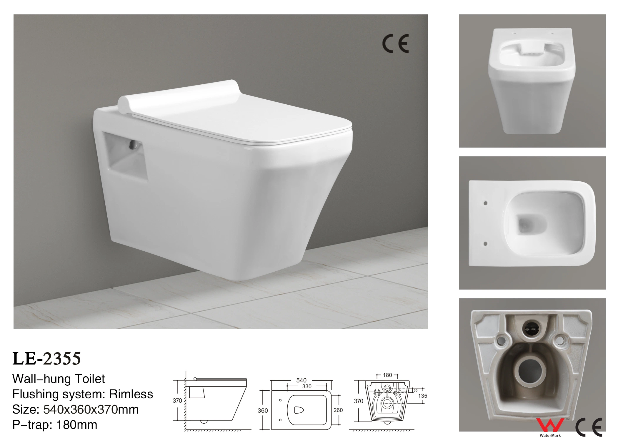 Amazon Hot Sale Wall Hung Toilet Color Australian Standard Le-2004