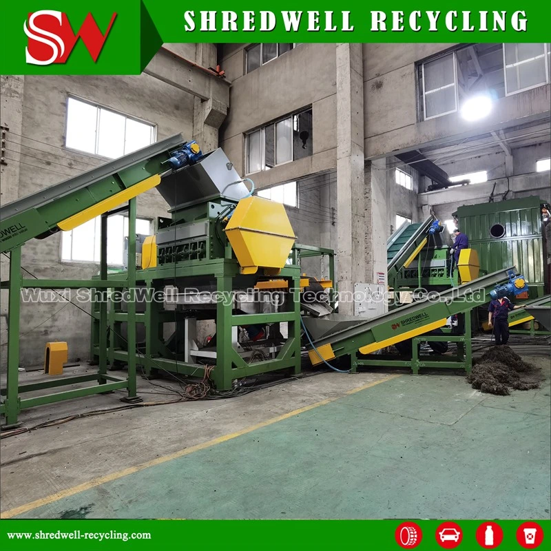 Shredwell Complete Waste Tyre/Tire Shredding Plant to Make Rubber Powder