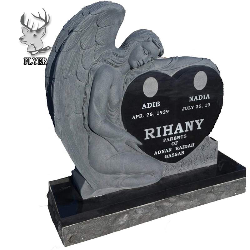 Custom Blank Gravestone Granite Monument Shanxi Black Granite Poland Style Tombstone