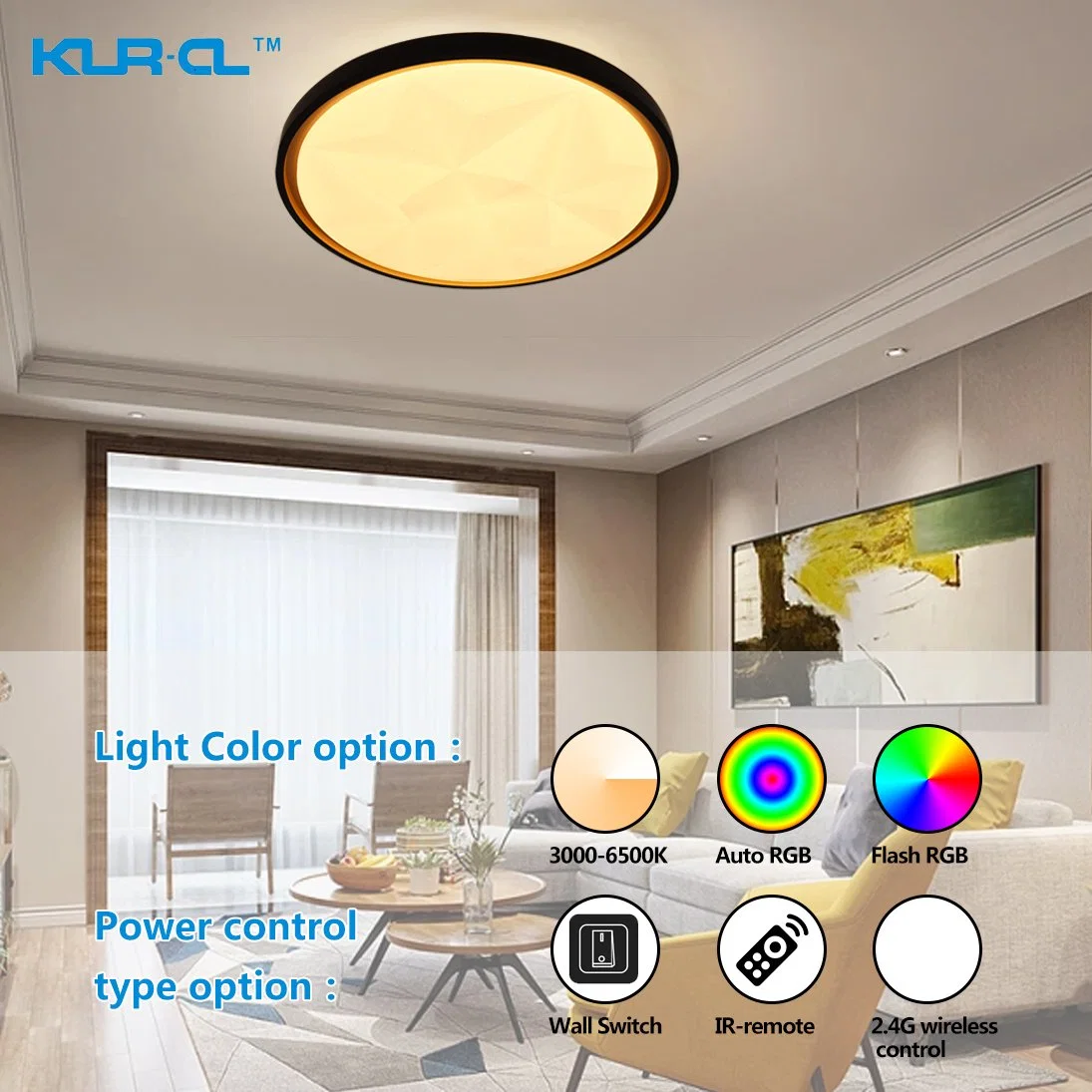 Low Profile Indoor Scandinavian Flush Ceiling Light