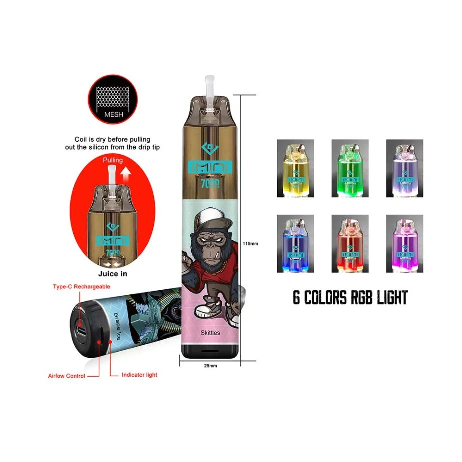 OEM/ODM 7000 Puff Pen Style vape Imini Randm Tornado 7K Vape Factory 7000 Puff